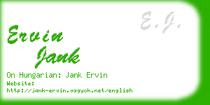 ervin jank business card